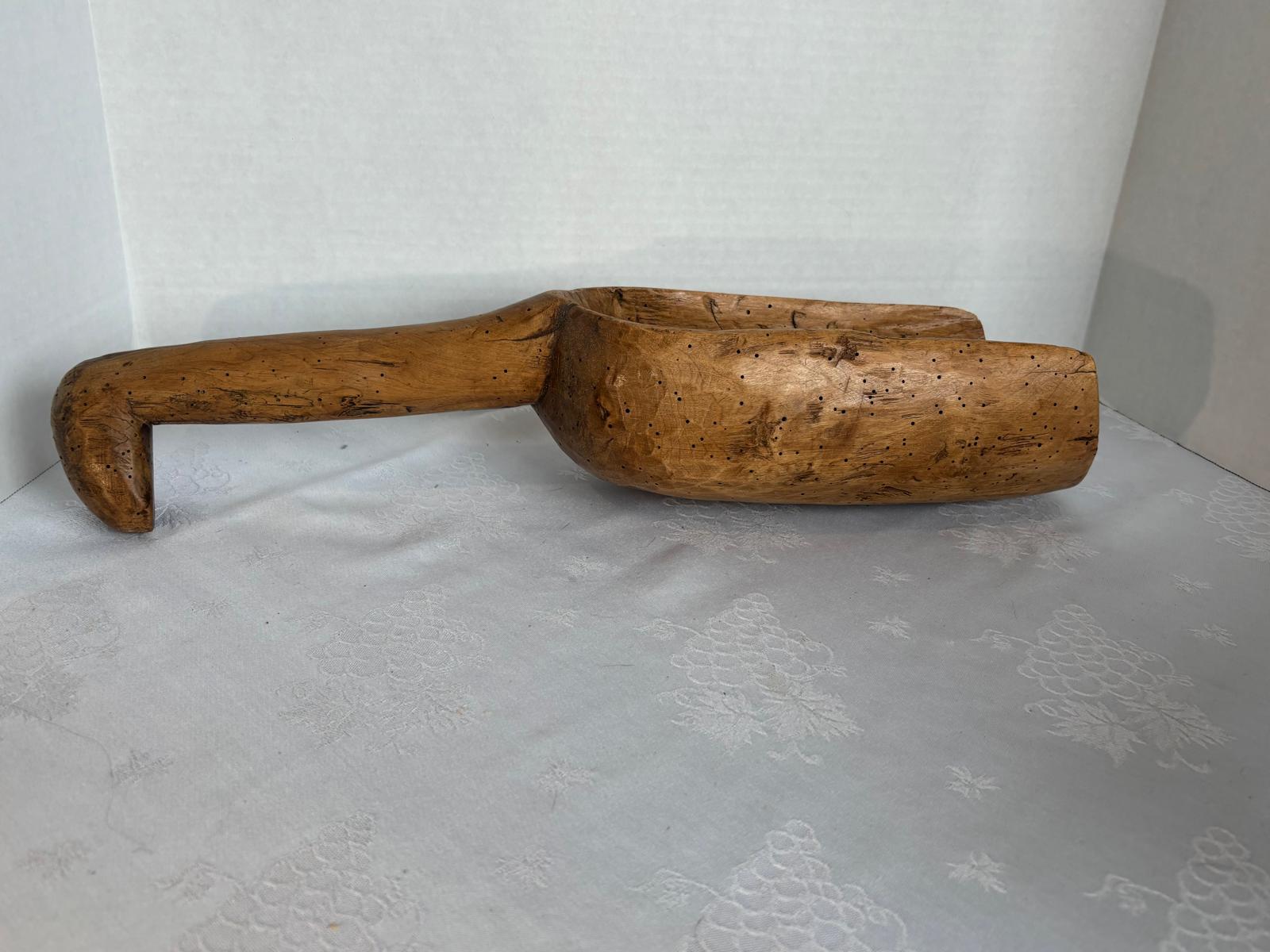 Antique Hand-Carved Wooden Grain Scoop / Trencher Ladle