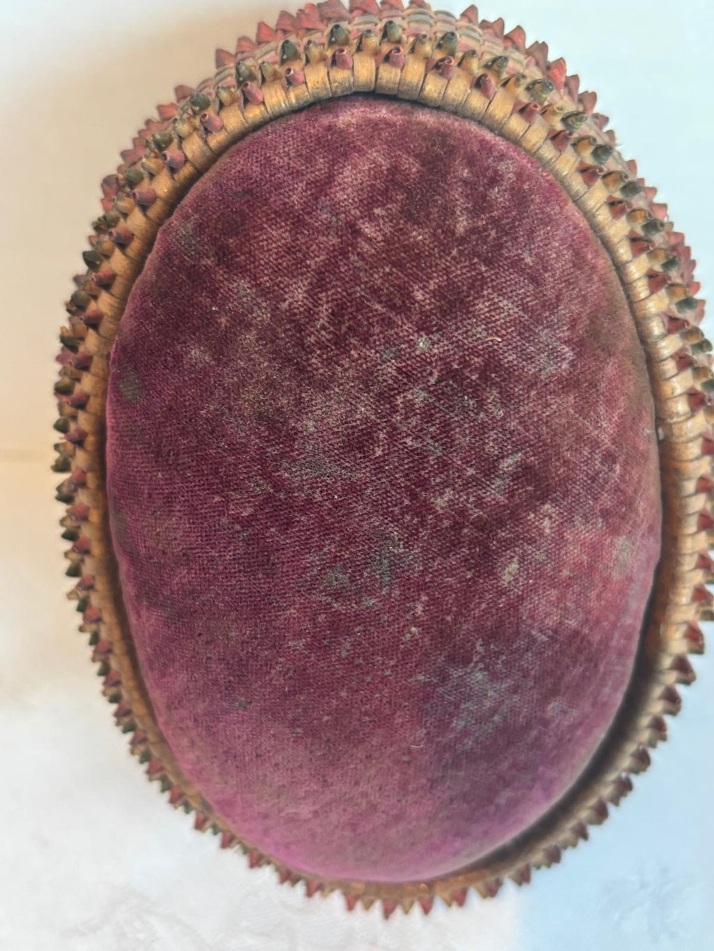 Exceptional Mi’kmaq Curlicue Basketry Pin Cushion