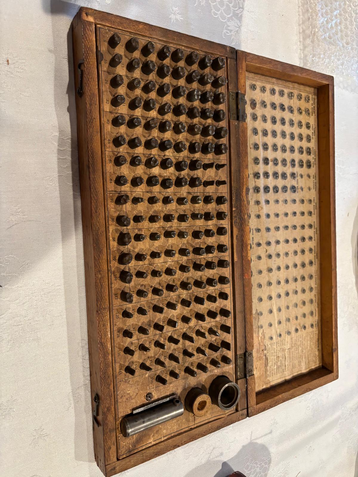 Complete Patented 1910 S.S. White Precision Dental Shell Die & Punch Set
