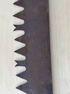 MONUMENTAL 19TH-CENTURY AMERICAN TWO-MAN LOGGING SAW Great American / Crown-Tooth Pattern