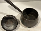 American Tinned Iron Covered Pipkin or Sauce Pot with Forged Handle American, circa 1840–1870.