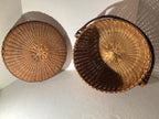 Exceptional American Covered Ash Splint Swing-Handle Basket New England or New York, Circa 1880–1910