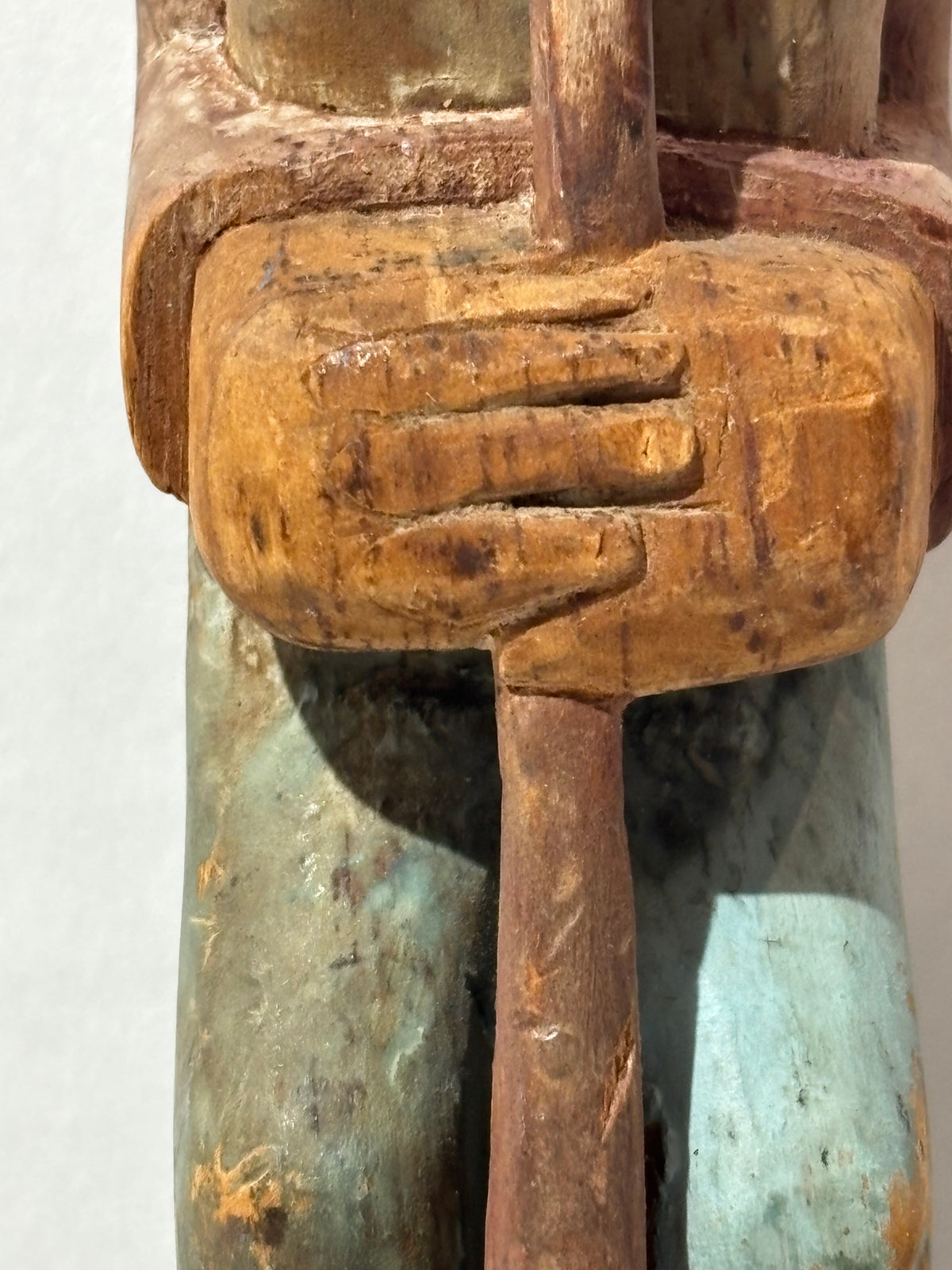 American Folk Art Carved and Painted Bearded Woodsman