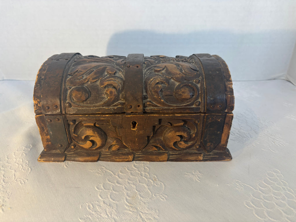 Carved Casket-Form Box, Precisely Dated February 10, 1834