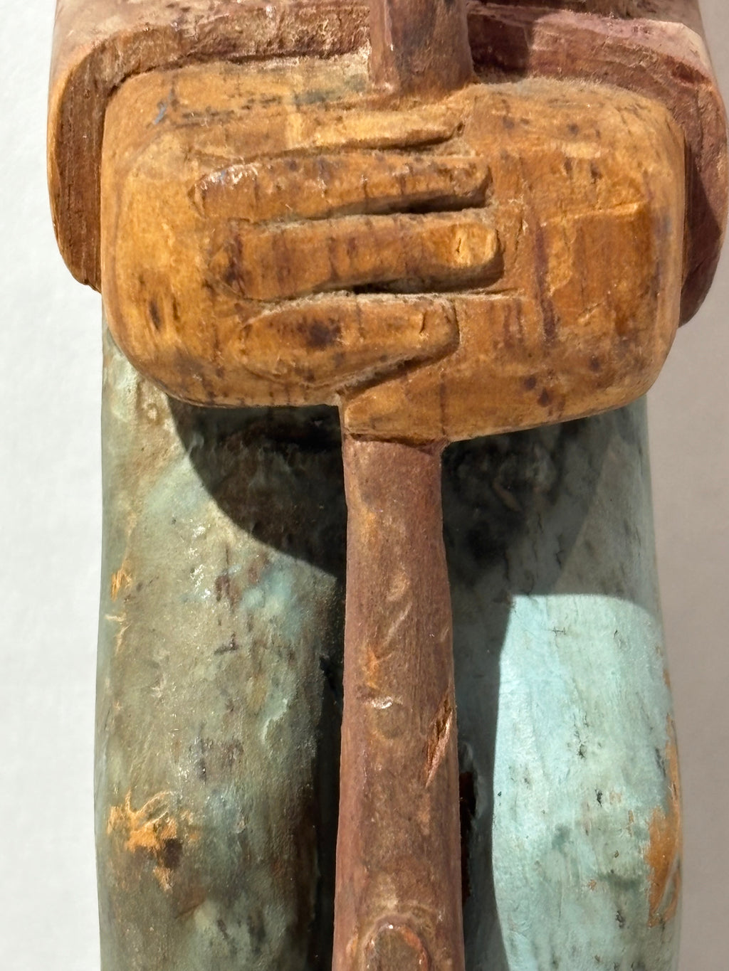 American Folk Art Carved and Painted Bearded Woodsman