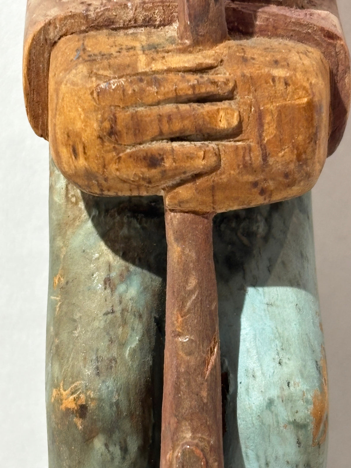 American Folk Art Carved and Painted Bearded Woodsman