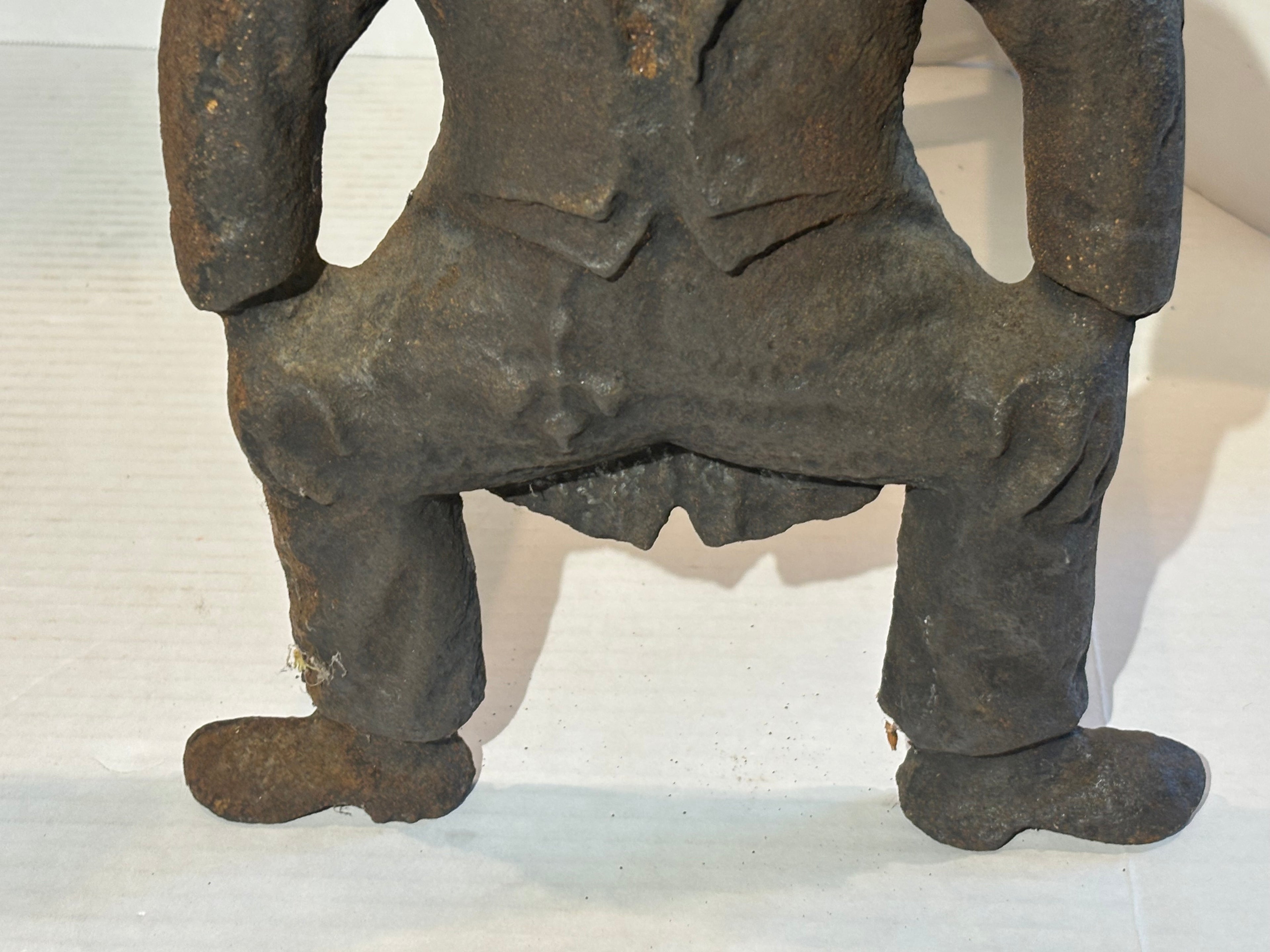 Pair of Monumental American Figural Cast Iron Andirons American, circa 1880–1910