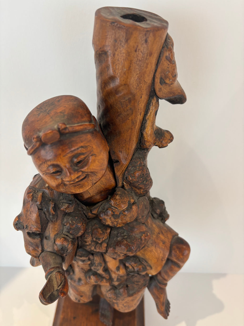 Large Chinese Qing Dynasty Rootwood Figure of a Daoist Immortal, Probably Li Tieguai