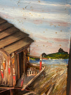 Maine Coastal Folk Art Fishing Shack Diorama American, Maine, circa 1940–1960