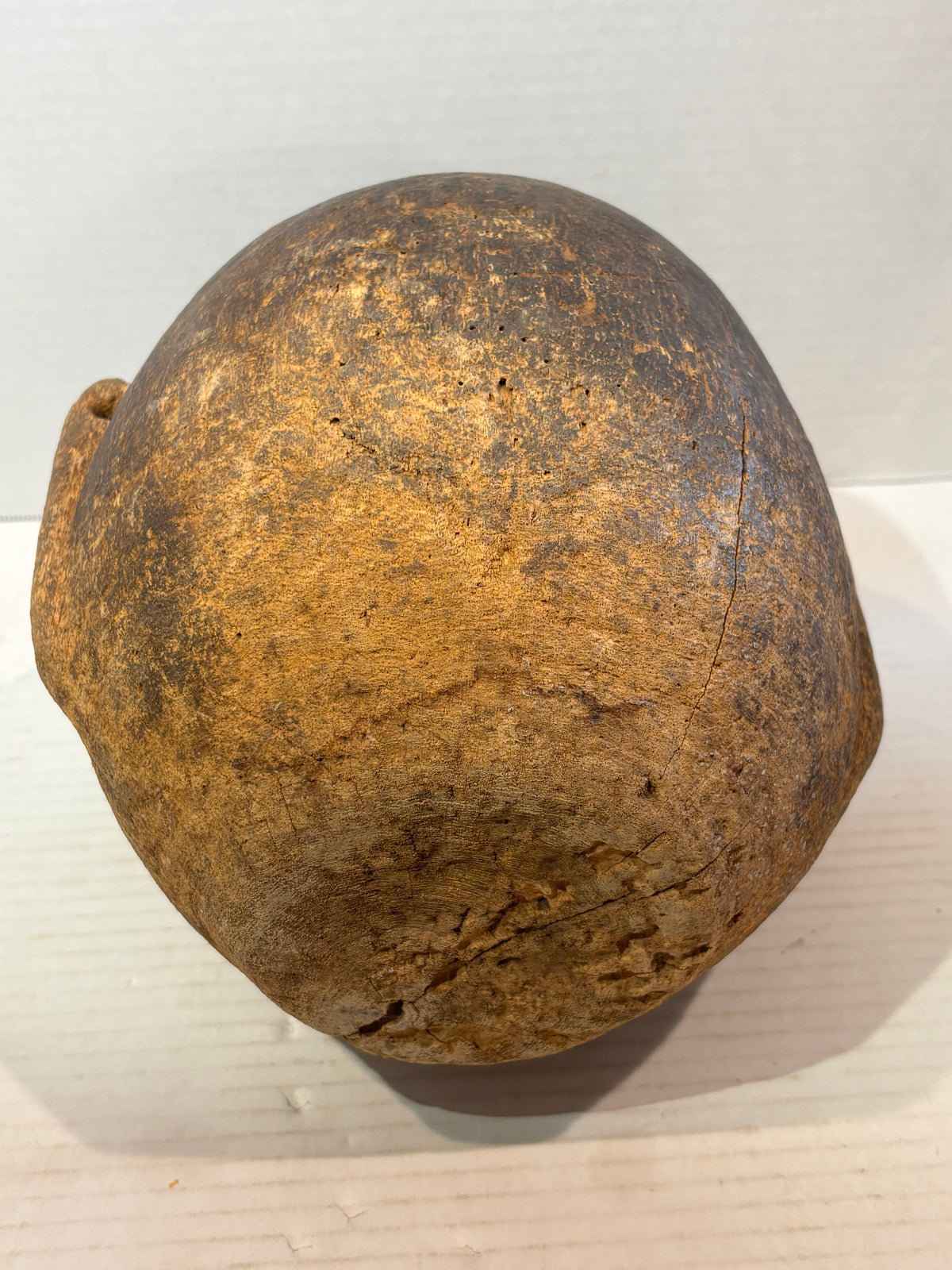 East African Carved & Fiber-Bound Wood Vessel