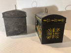 Pair of Painted Toleware Storage Boxes Late 19th to Early 20th Century
