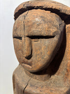 Exceptional Primitive Anthropomorphic Log-Form Folk Carving