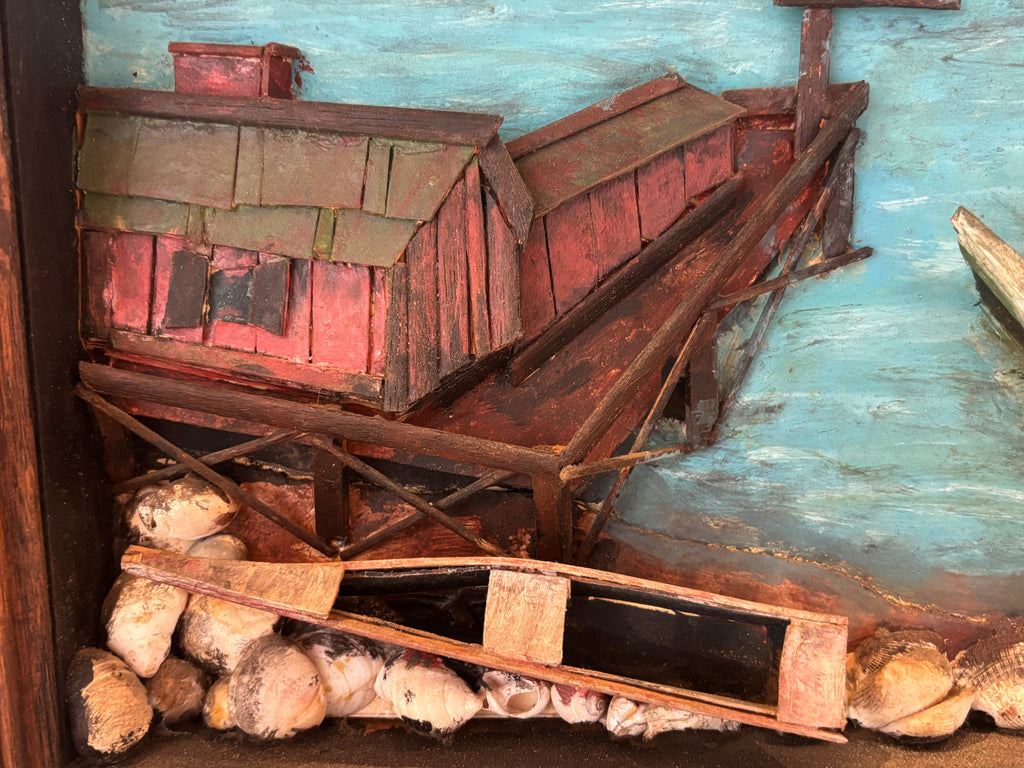 Maine Coastal Folk Art Harbor Diorama American, Maine
