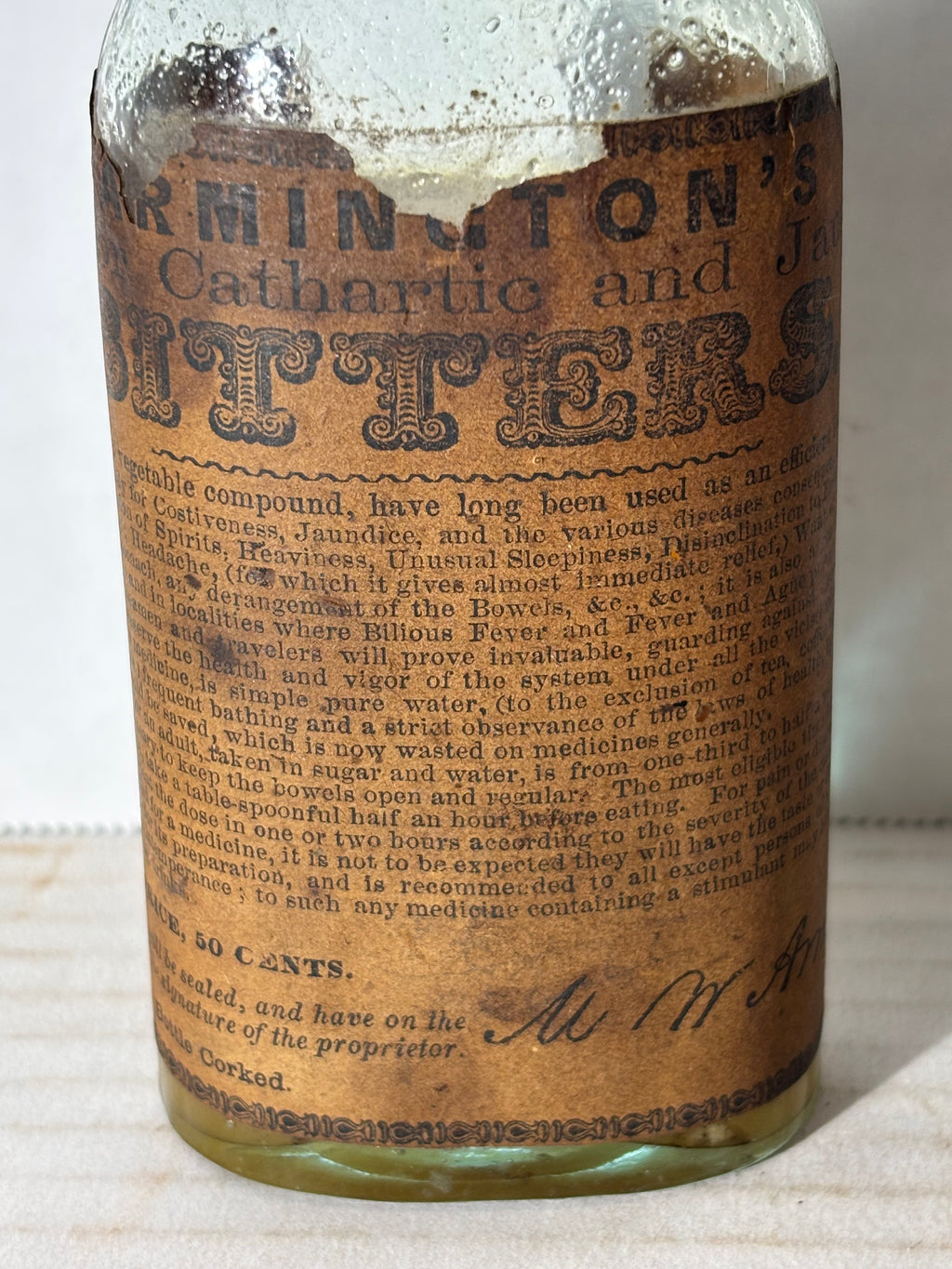 ARMINGTON’S SUPERIOR CATHARTIC AND JAUNDICE BITTERS