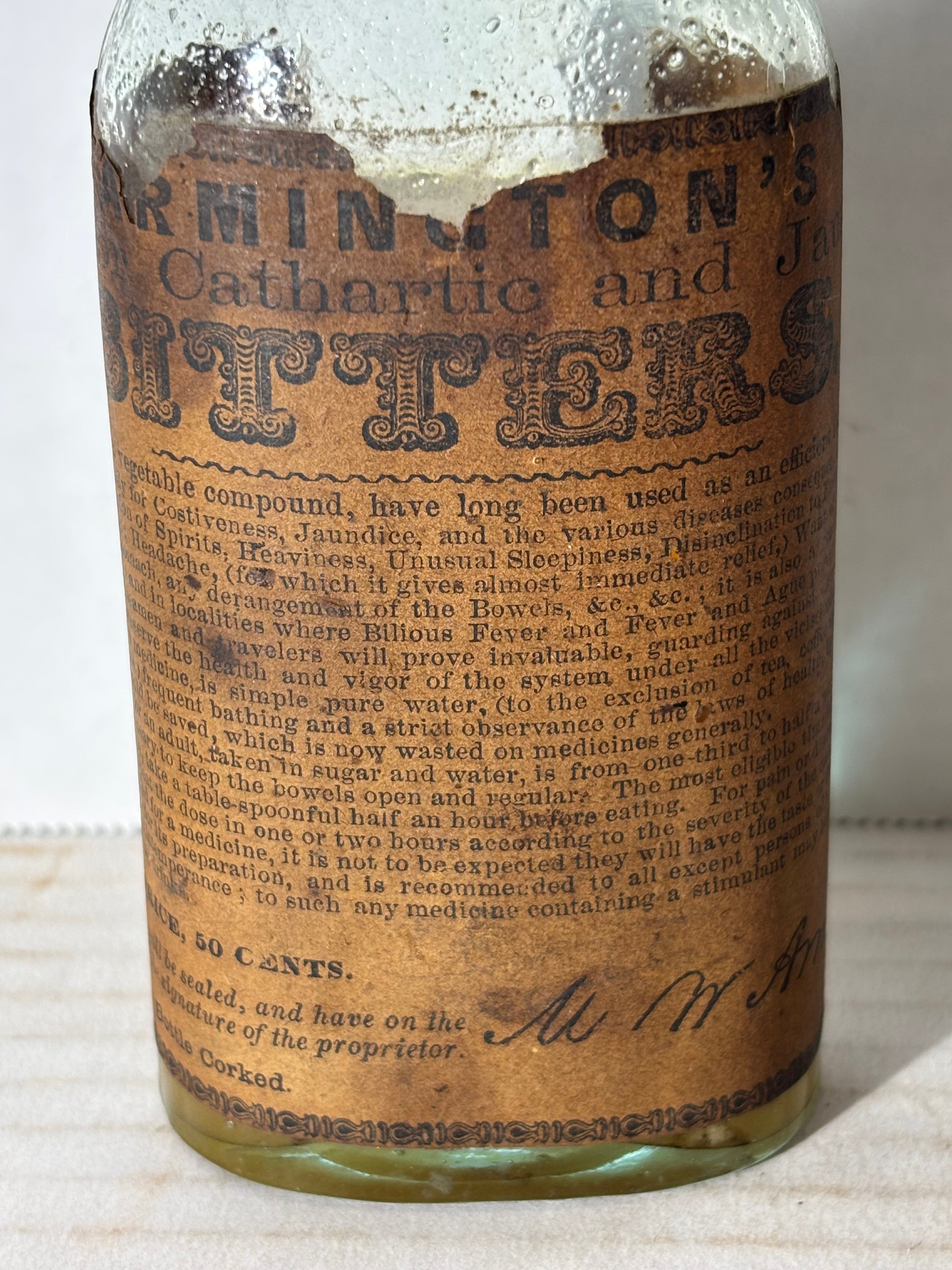 ARMINGTON’S SUPERIOR CATHARTIC AND JAUNDICE BITTERS