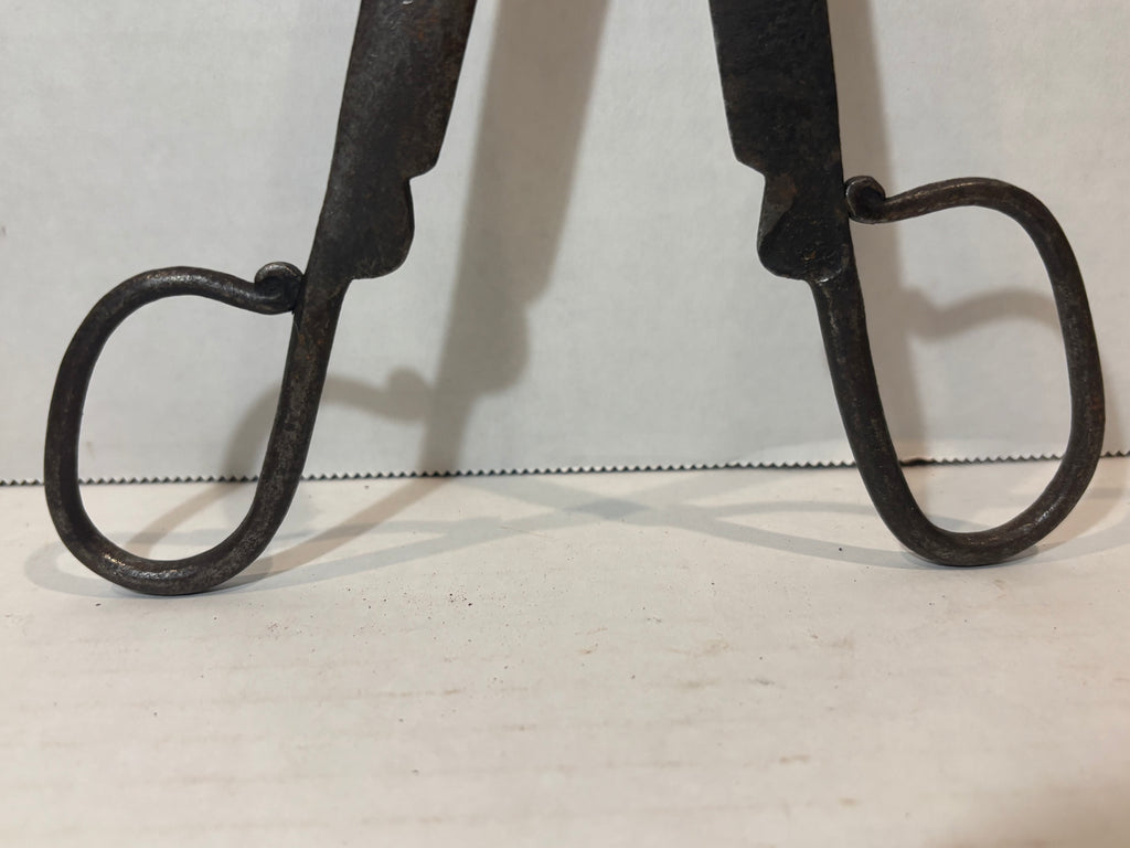 Early Pennsylvania Wrought-Iron Ember & Pipe Tongs, 18th Century