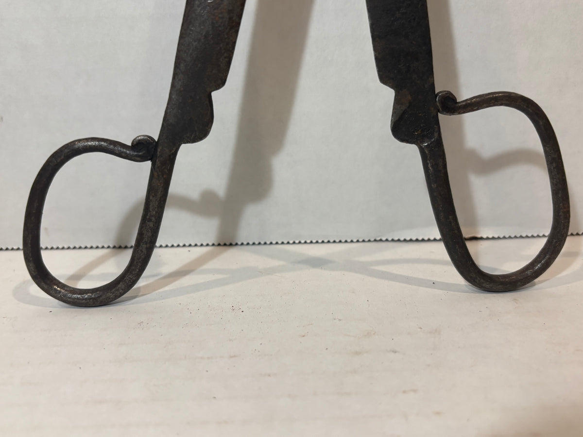 Early Pennsylvania Wrought-Iron Ember & Pipe Tongs, 18th Century