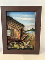 Maine Coastal Folk Art Fishing Shack Diorama American, Maine, circa 1940–1960