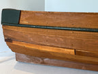 Large American Folk Art Plank-Built Fishing & Rowboat Model with Original Oars