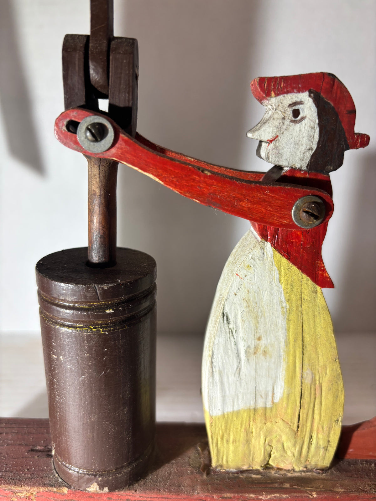 Early 20th Century Southern Folk Art Animated Butter Churning Whirligig Attributed to Chilton County, Alabama, circa 1900–1930