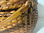 Exceptional American Covered Ash Splint Swing-Handle Basket New England or New York, Circa 1880–1910