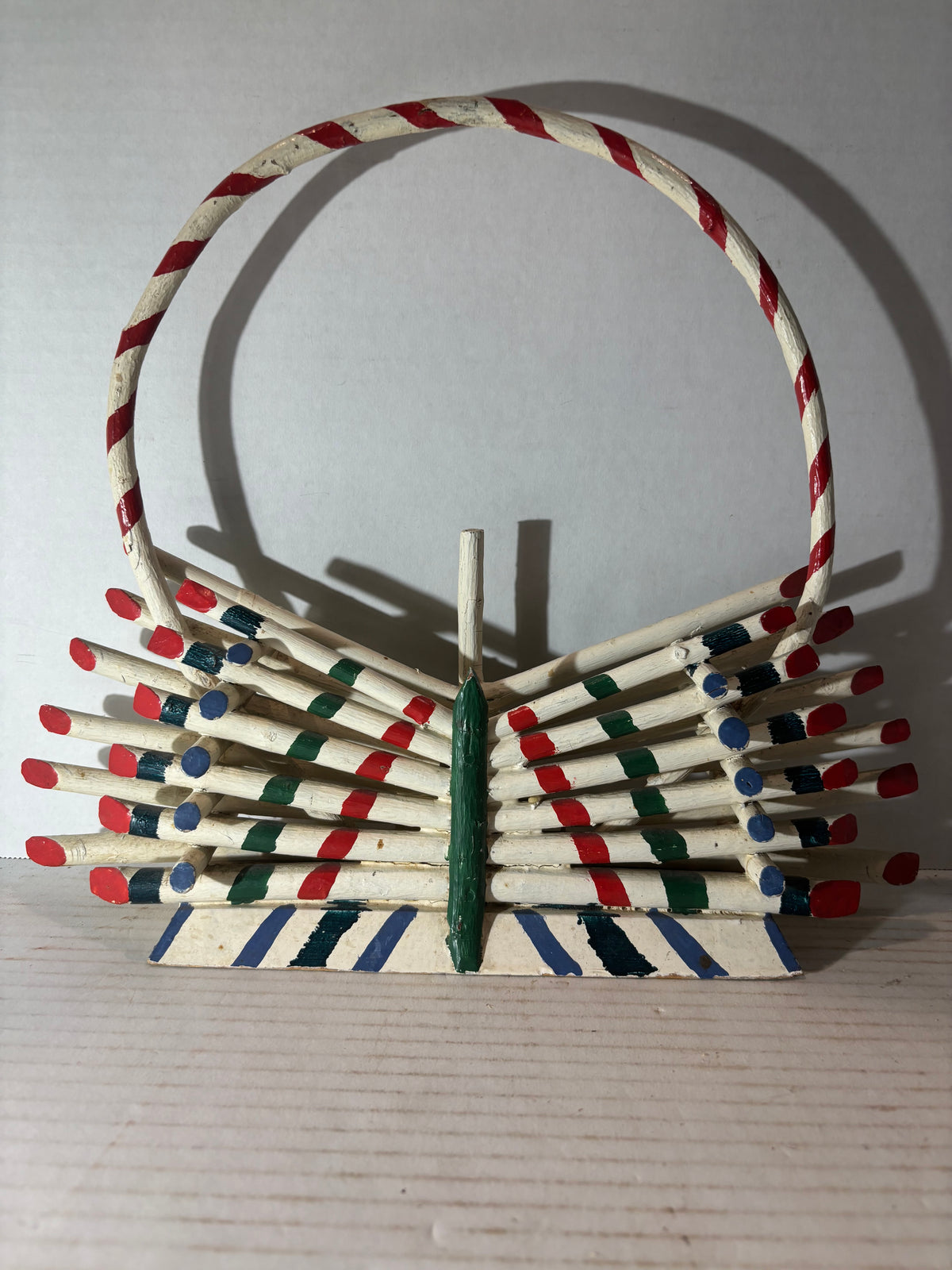 Painted Adirondack Twig Wall Basket American, Adirondack Region, circa 1930