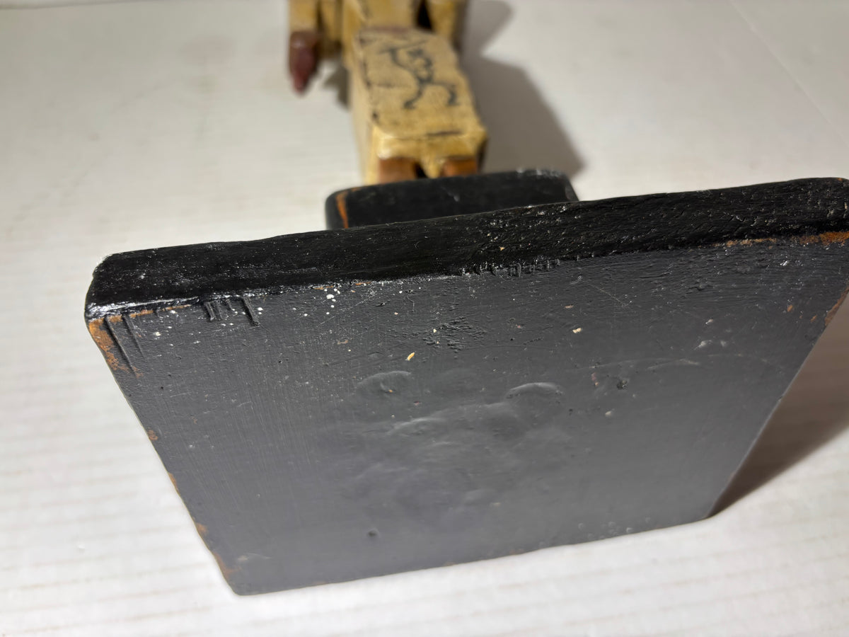 WONDERFULLY FOLKY AMERICAN CARVED & PAINTED NATIVE AMERICAN WOMAN WHIRLIGIG