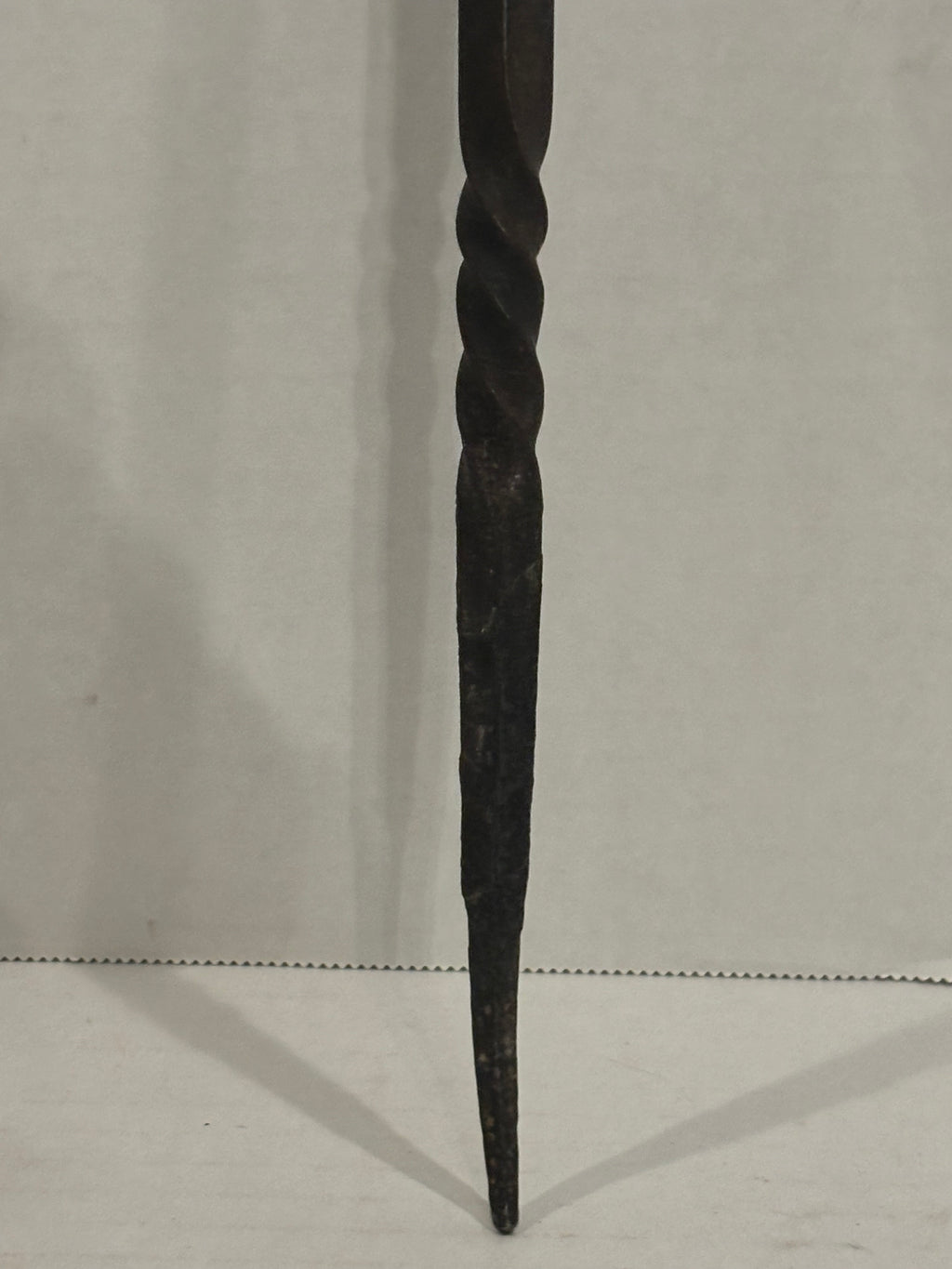 FINE EARLY WROUGHT-IRON & BRASS HEARTH POKER