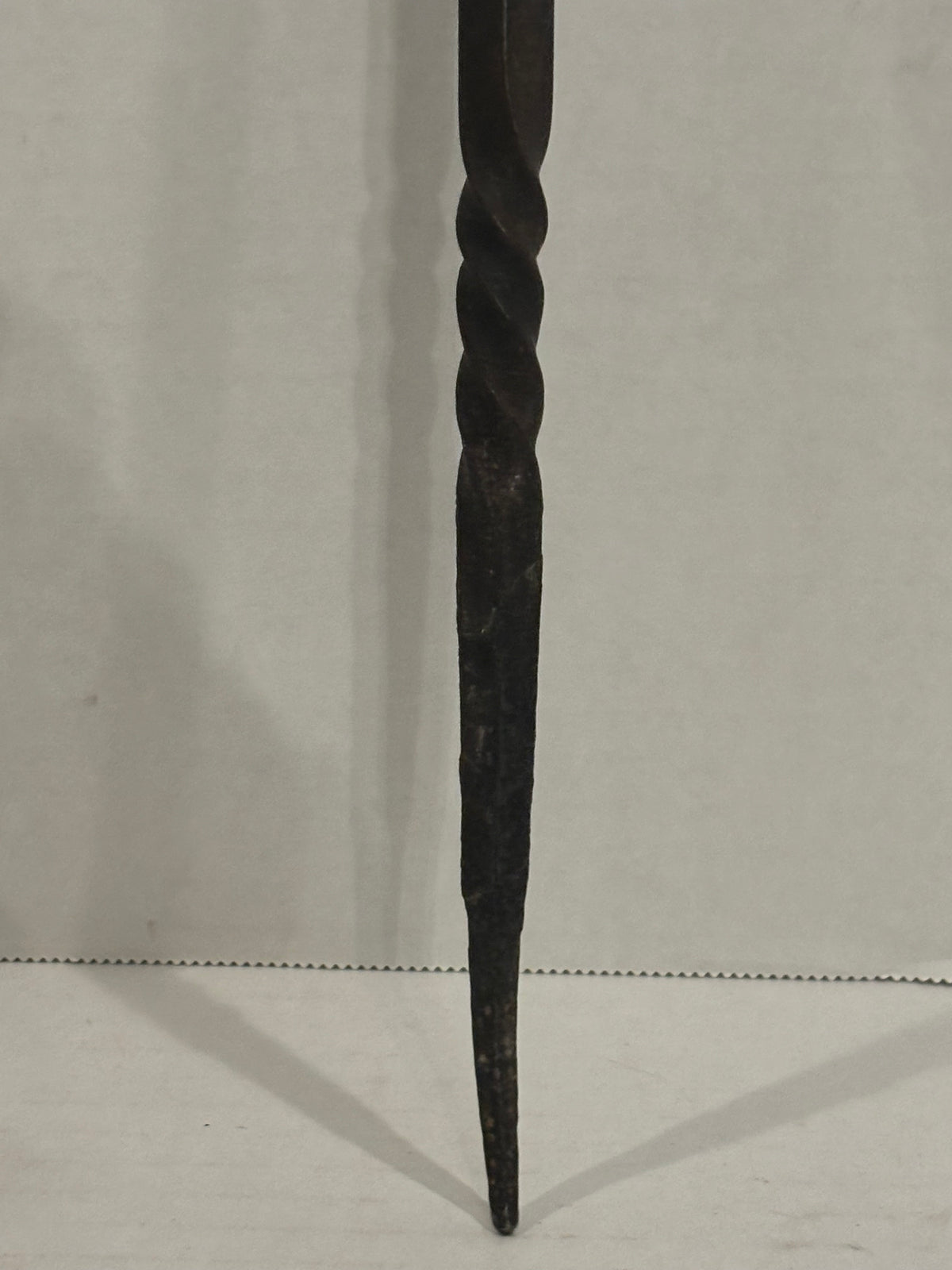 FINE EARLY WROUGHT-IRON & BRASS HEARTH POKER