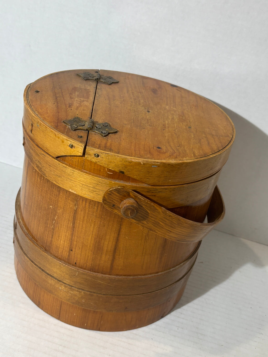 Pennsylvania Bentwood Sewing Bucket with Interior Shelf, Mid-19th Century