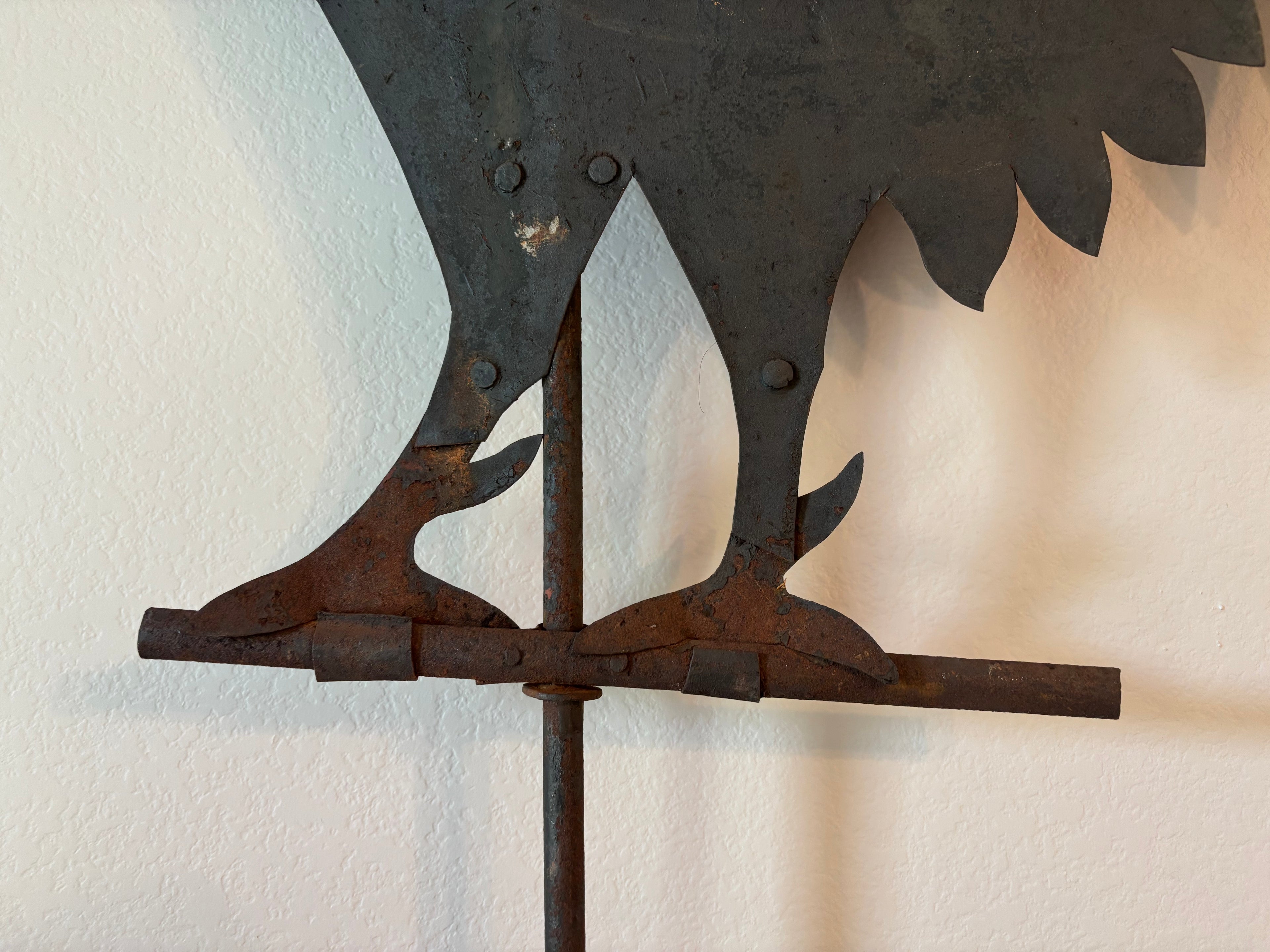 Antique Iron Rooster Weathervane