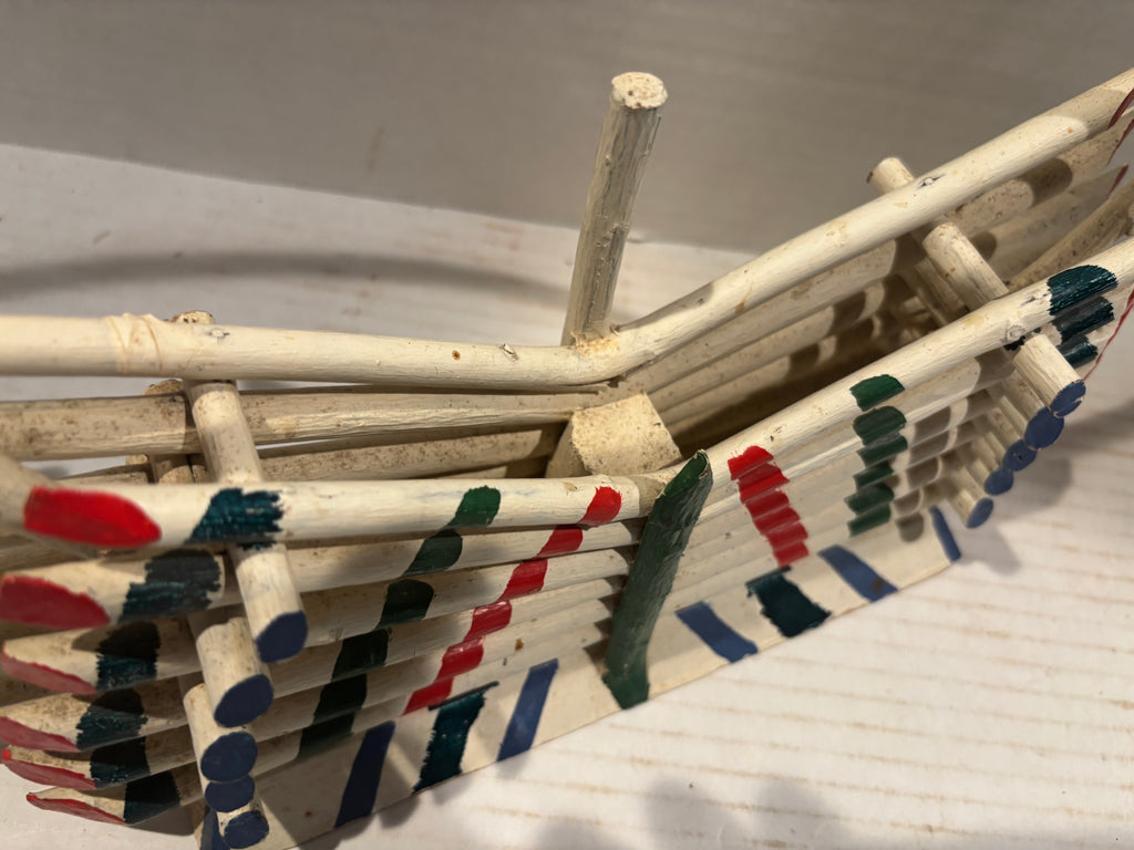 Painted Adirondack Twig Wall Basket American, Adirondack Region, circa 1930