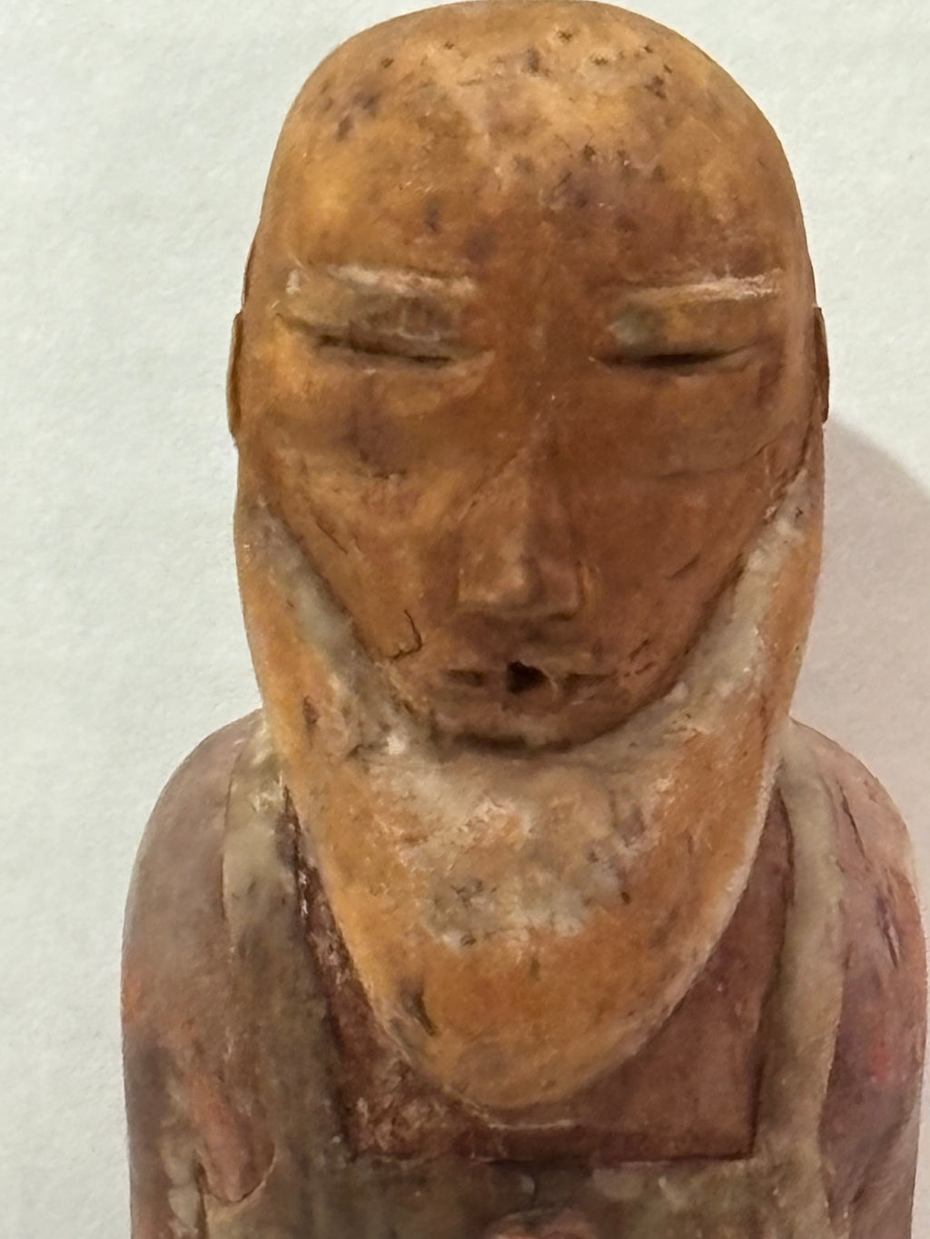 American Folk Art Carved and Painted Bearded Woodsman