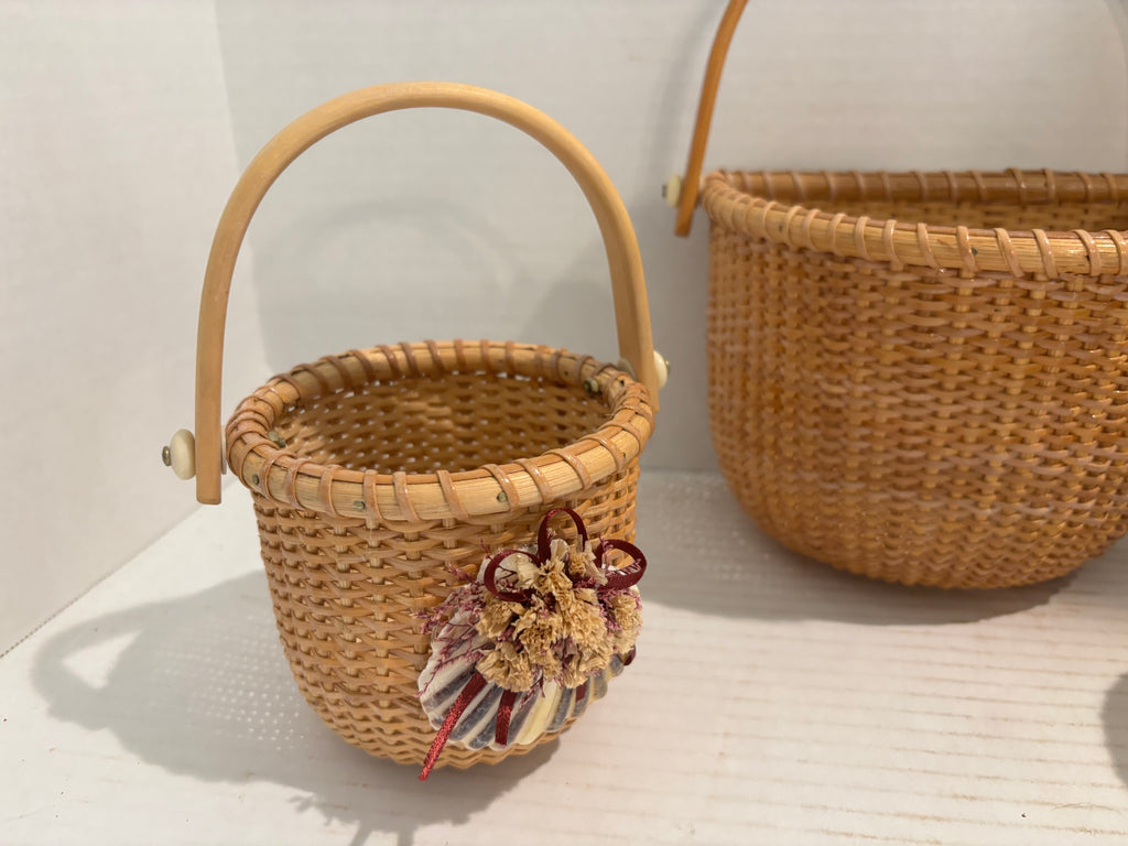Collection of Four Handwoven Nantucket-Style Baskets Cape Cod, Massachusetts, late 20th century