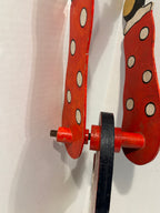 WONDERFULLY GRAPHIC AMERICAN FOLK ART ACROBATIC CLOWN WHIRLIGIG
