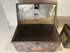 Pair of Painted Toleware Storage Boxes Late 19th to Early 20th Century