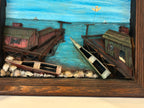 Maine Coastal Folk Art Harbor Diorama American, Maine