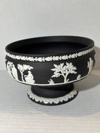 Wedgwood Black Basalt and White Jasperware Pedestal Bowl with Companion Cup England, circa 1920–1935