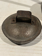 American Tinned Iron Covered Pipkin or Sauce Pot with Forged Handle American, circa 1840–1870.