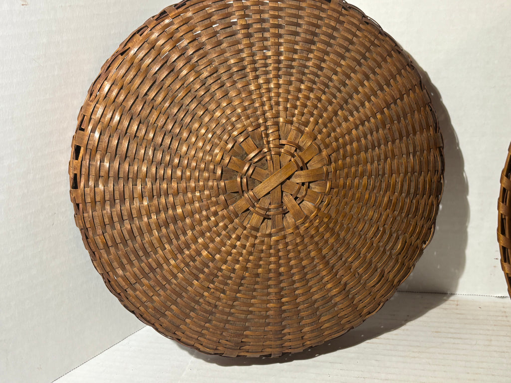 Exceptional American Covered Ash Splint Swing-Handle Basket New England or New York, Circa 1880–1910