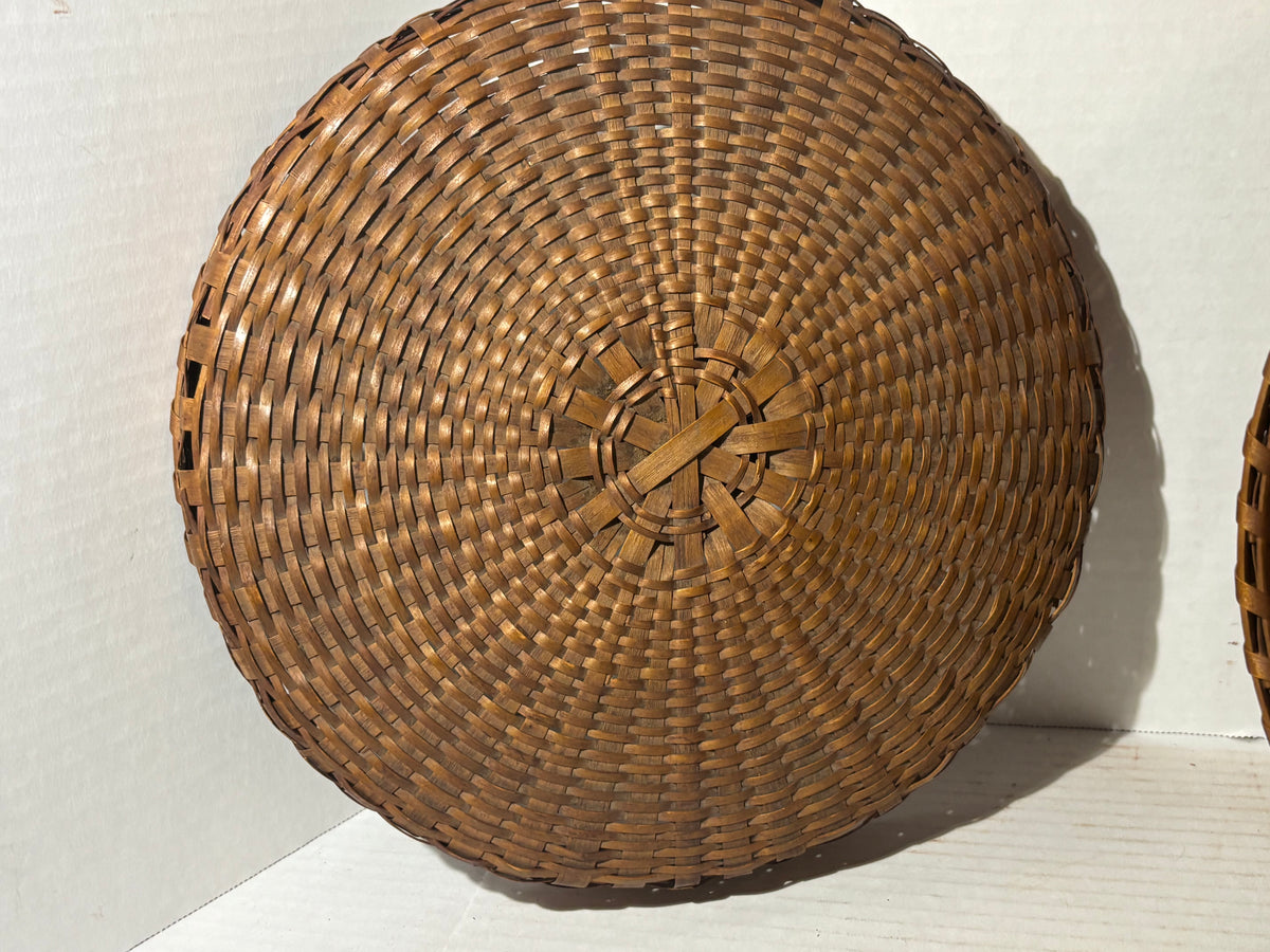 Exceptional American Covered Ash Splint Swing-Handle Basket New England or New York, Circa 1880–1910
