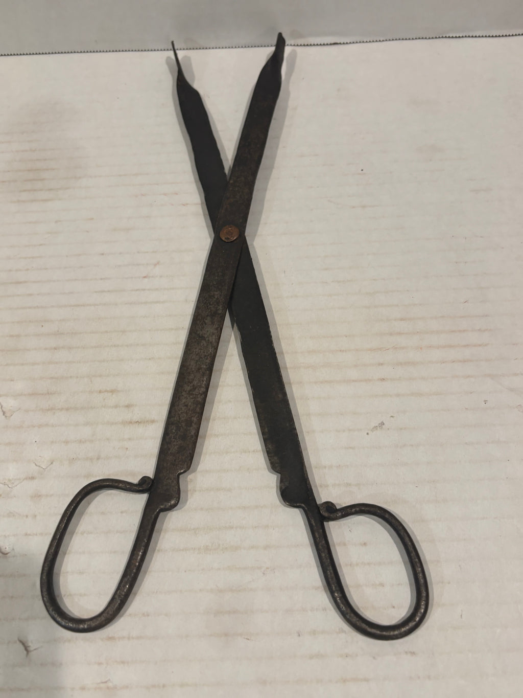 Early Pennsylvania Wrought-Iron Ember & Pipe Tongs, 18th Century