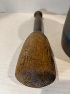 Exceptional Early American Blue-Painted Mortar and Pestle, Probably New England, c. 1820–1850.