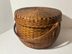 Exceptional American Covered Ash Splint Swing-Handle Basket New England or New York, Circa 1880–1910