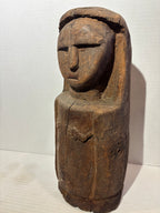 Exceptional Primitive Anthropomorphic Log-Form Folk Carving
