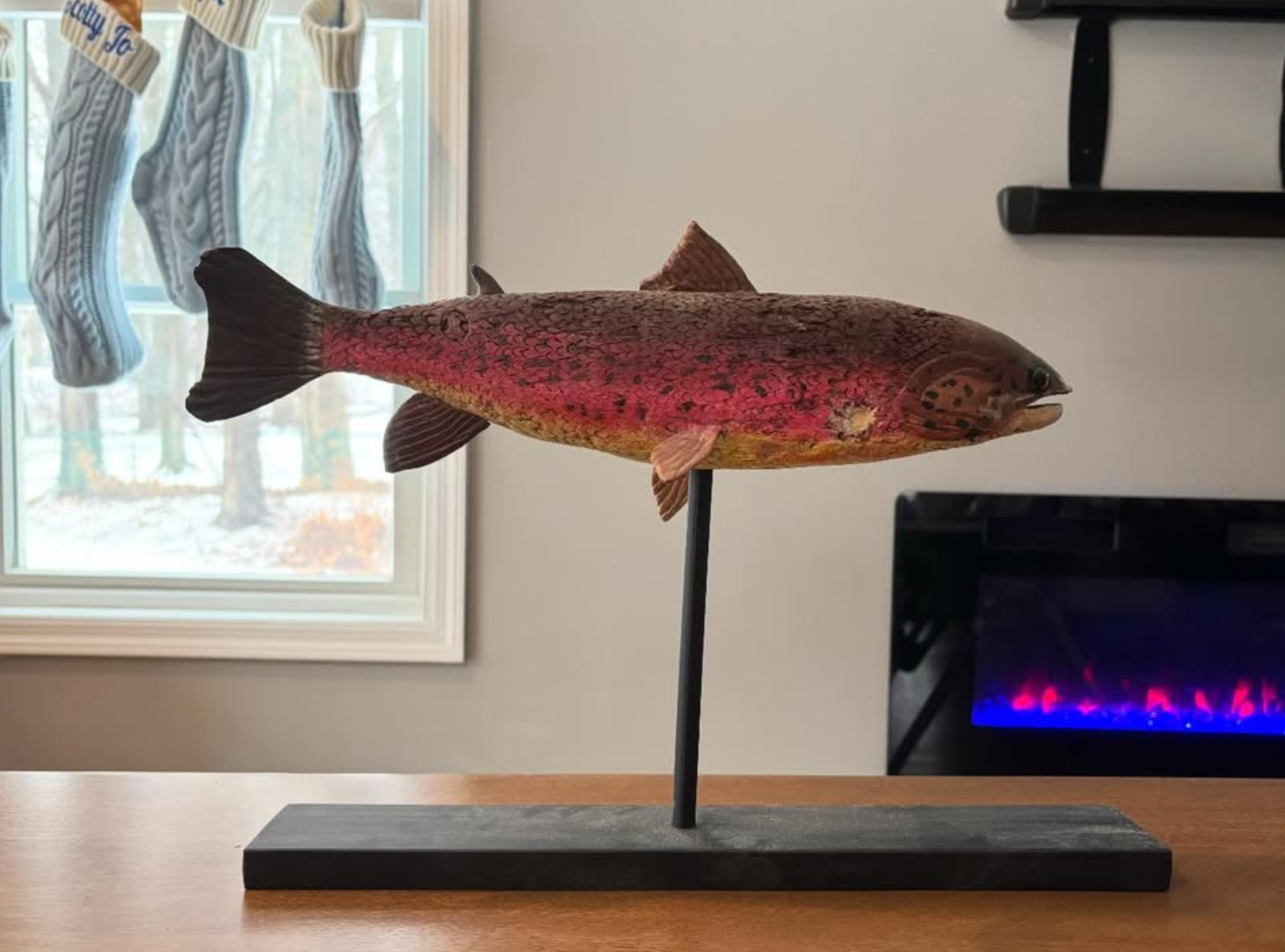Hand-Carved Folk Art Fish Sculpture