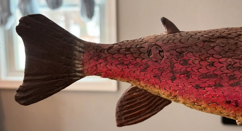 Hand-Carved Folk Art Fish Sculpture