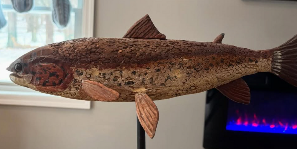 Hand-Carved Folk Art Fish Sculpture