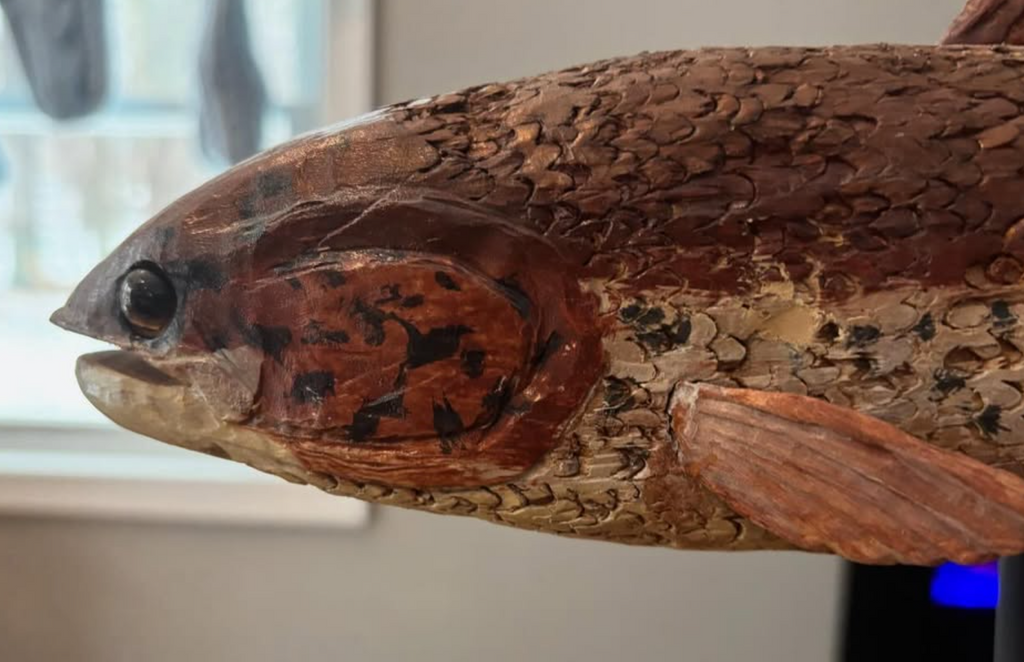 Hand-Carved Folk Art Fish Sculpture