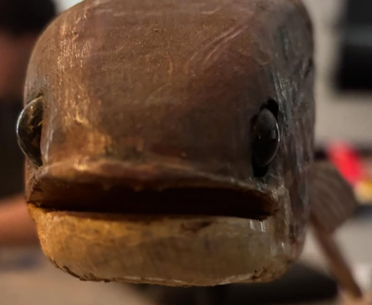 Hand-Carved Folk Art Fish Sculpture